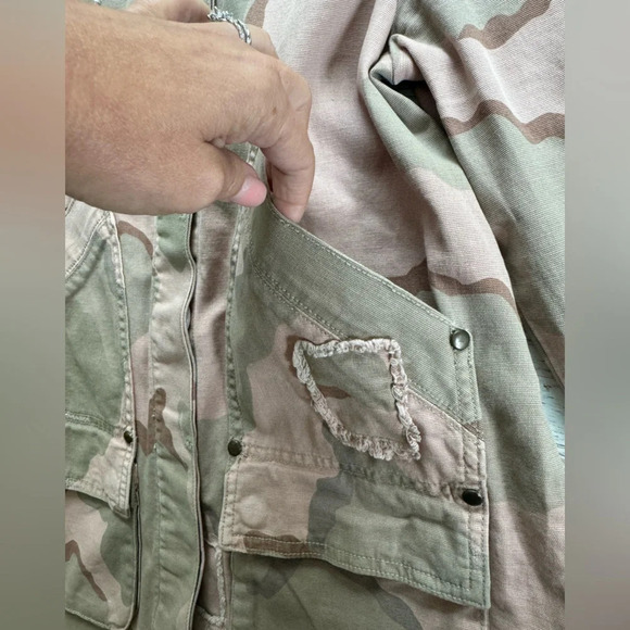 ANTHROPOLOGIE Lida Pink Camouflage Utility Jacket Coat XXS - Picture 6 of 16